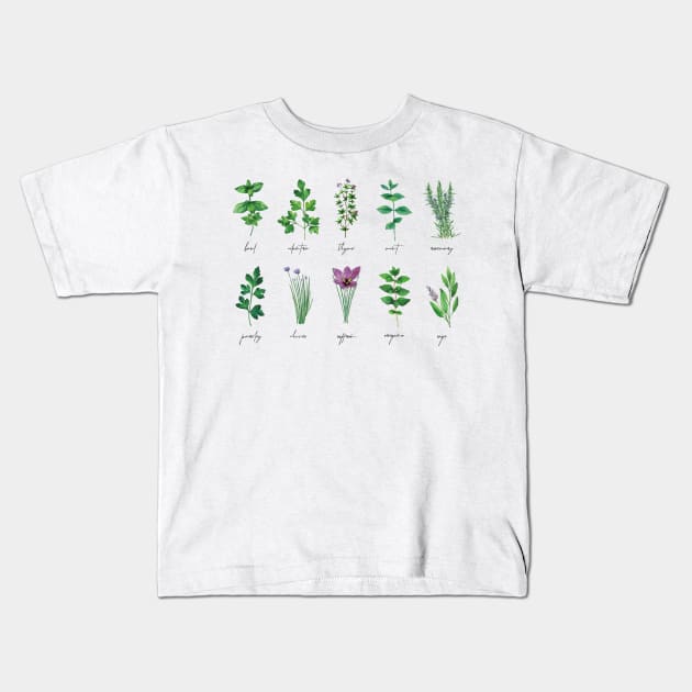 Botanical Herbs Botanical Boteny Kids T-Shirt by uncommontee